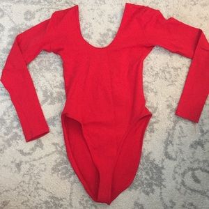 Red American Apparel Bodysuit